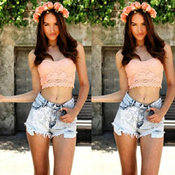 Lindos outfits con converse y shorts Tumblr Crop top Jean Shorts: trajes de verano  