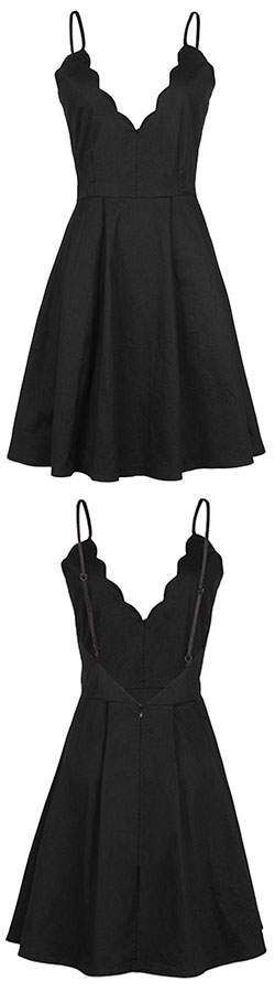 Ideas de atuendos para chicas altas: ¡un lindo vestido negro para obtener con $ 23.99 y solo 7 días! Este vestido lencero evasé...: 