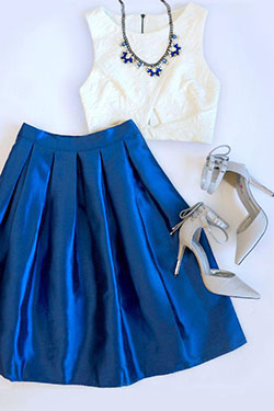 Vestidos de verano para llevar a una boda: Boxed In Royal Blue Pleated Skirt: 