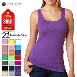 NUEVO Next Level Camiseta sin mangas de punto de licra para mujer M-3533: 