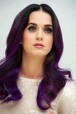 Peinado morado inspirado en Katy Perry: Peinados morados para cabello largo  
