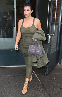 Vestido de día de Kim Kardashian: kim kardashian,  VESTIDO BLOQUE,  Vestido largo  
