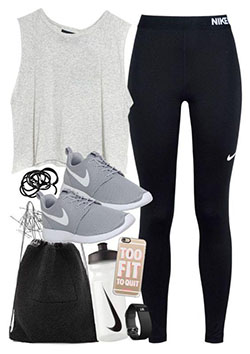 Outfit para el gimnasio con prendas Nike.: modelo de fitness,  aire jordan,  Trajes de polívoro,  rosa visón  