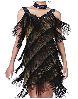 Kayamiya Vestido Flapper para mujer de los años 20 Gatsby Tassel Sway vestido de cóctel con flecos: 