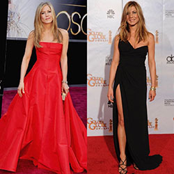 ¿Rojo o negro? ¿Cuál es tu favorito? ¡Ideas de atuendos de celebridades!: vestidos de alfombra roja,  Jennifer Aniston,  moda de celebridades  