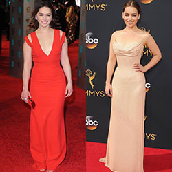 Ideas de atuendos inspirados en Emilia Clarke, ¡me encanta su estilo!: vestidos de alfombra roja,  moda de celebridades  