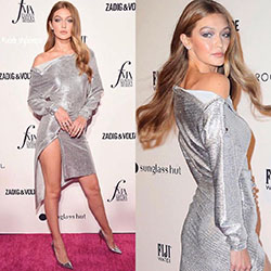 Gigi Hadid en los premios Fashion Media Awards 2018 del Daily Front Row en Nueva York, #CelebrityFashion #StreetStyle: trajes de fiesta,  gigi hadid,  moda de celebridades,  Brandon Maxwell  