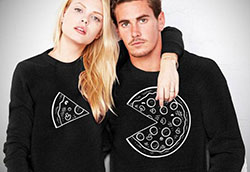Suéteres de pizza para parejas: pares de atuendos a juego para los amantes de la pizza: 