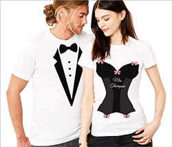 Camisas para parejas con corsé de novio y esmoquin de novia: usar un atuendo a juego es la manera perfecta de mostrar amor a tu pareja...: 