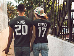 Camisetas King y Queen a juego: conjuntos bonitos y elegantes a juego para parejas: 