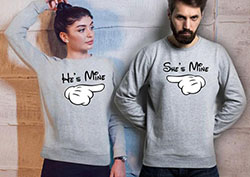 Conjuntos a juego como este hacen la declaración perfecta de tu amor - She's Mine - He's Mine Couples Sweaters: 