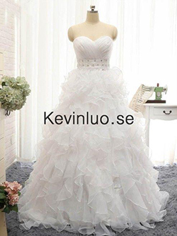Sweetheart Prom Dress Vestidos de novia de gasa blanca: 
