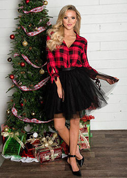 La hermosa falda de tul acampanada negra es el atuendo de fiesta perfecto.: vestidos de coctel,  Chicas hermosas,  Ropa y Accesorios,  Navidad,  Fiesta de Navidad,  Traje de Navidad,  Falda con giro  