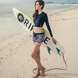 Traje de baño de surf de manga larga de playa de verano: 