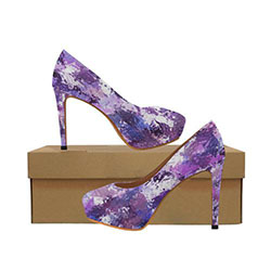 Zapatos De Tacón Alto De Mujer Con Salpicaduras De Pintura Púrpura (Modelo 044): tacones altos,  Zapatos  
