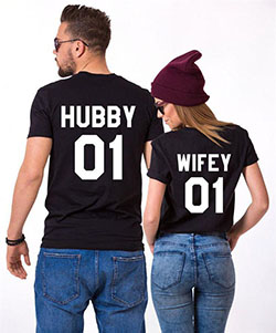 Camisetas de pareja de esposo esposa: Camiseta estampada  