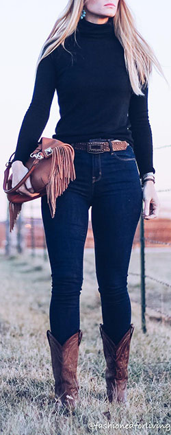 Roxy 2016 Deep Taupe Cowgirl Sombrero de mujer. Pantalón vaquero slim fit: Atuendo De Vaqueros,  trajes de invierno,  cuello polo,  bota vaquera,  Ideas de atuendos con jeans,  Atuendos Con Botas  