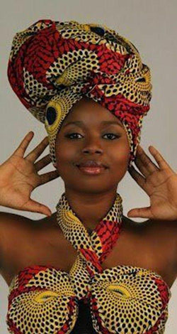 Estampas de cera africana. Corbata para la cabeza de niña negra, accesorios de vestir: 