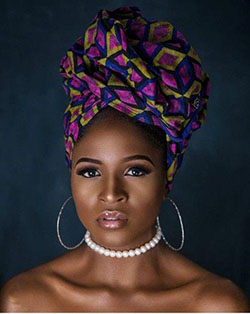 Belleza africana de chicas negras, corbata para la cabeza: 