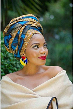 Mujeres sudafricanas. Corbata para la cabeza de Black Girls, Sudáfrica: 