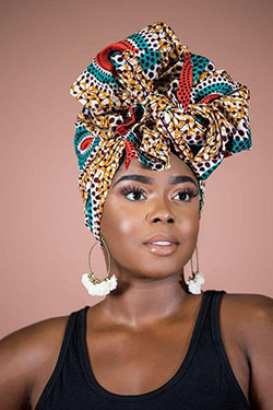 Corbata para la cabeza de las niñas negras, belleza africana: 