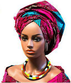 Envolturas africanas para la cabeza. Corbata Black Girls Head, tela Kente: 