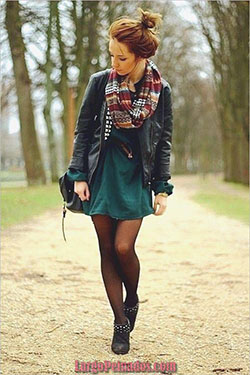 Outfits casual Ropa de invierno, Vestido Verde: 