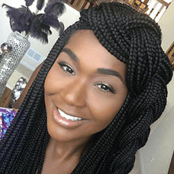 Black Girl Caja de trenzas, Cabello negro: Cabello con textura afro,  Ideas de peinado,  trenzas de ganchillo,  peinados africanos,  peinados negros  