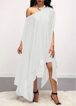 Vestido blanco con manga de murciélago y dobladillo asimétrico a la venta solo US $ 34.90 ahora, compre A barato ...: vestidos de coctel  