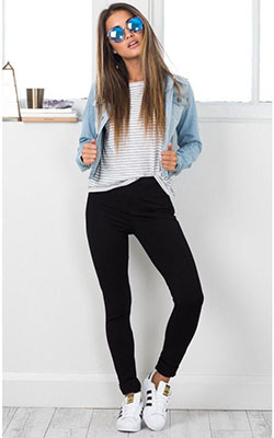 Lindo outfit con jeans negros!: Atuendo De Vaqueros,  Jeans negros  