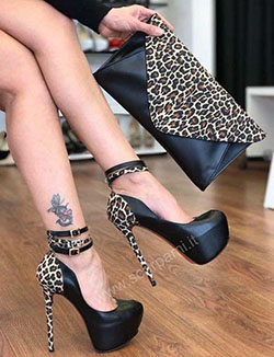 Killer Heels Ideas de atuendos elegantes para mujeres que siguen la moda: Zapato de tacón alto,  Zapato de salón,  Huella animal,  Tacón de aguja,  Ideas de tacón alto,  Las mejores ideas de tacones de aguja,  Zapato de punta abierta  