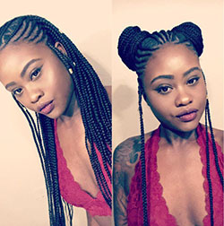 Trenzas Trenzas Tribales. Black Girl Box trenzas, cabello con textura afro: Pelo largo,  peinados africanos,  peinados negros,  gente fula  