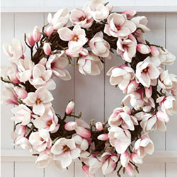 Guirnalda de flores magnolia: día de Navidad,  Decoración navideña,  Ramo de flores,  Diseño floral,  Flor artificial,  Hermosas coronas,  magnolia liliflora  