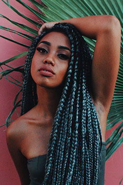 Black Girl Box trenzas, Rastas sintéticas: trenzas de caja,  peinados africanos,  peinados negros  