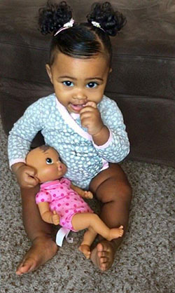 Muñeca Black Girl Reborn, pelo en la cabeza: Personas de raza negra,  Peinado Para Niñas  
