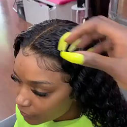 Chicas negras Cabello negro Coloración del cabello: Peluca de encaje,  Pelo castaño  