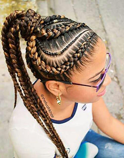 Black Girl Ponytail Hairstyles, Black Girl Box braids y Black hair: Cabello con textura afro,  Pelo largo,  Peinado de chicas lindas,  cola de caballo trenzada  