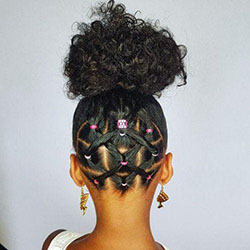 Black Girl Cabello con textura afro, Perm Rods: Peinado Para Niñas,  lindos peinados  
