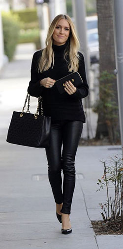 ¡Conjunto de leggins de cuero para el trabajo!: trajes de invierno,  polainas negras,  Calzas de cuero  