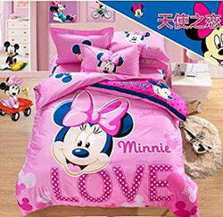Minnie Mouse, Mickey Mouse - edredón, ropa de cama, cama, ratón: Ropa de cama para niños,  Juego de cama,  Sabanas  