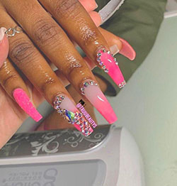 Black Girls Uñas artificiales Modelo de mano: Esmalte de uñas  