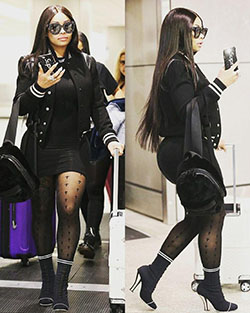 Blac Chyna, Zapato de tacón alto - miami, medias, medias, imagen: kim kardashian,  China negra,  Moda De Celebridades Negras  