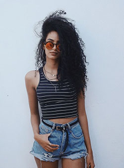 lindos atuendos de verano tumblr: Traje de verano informal,  Cabello con textura afro  