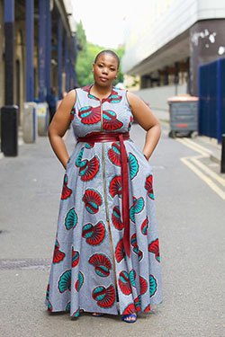 vestido africano con curvas: traje de talla grande,  vestido largo,  Tallas grandes Ankara  