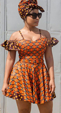 vestidos cortos estampados africanos: paño kente,  Vestidos Ankara  