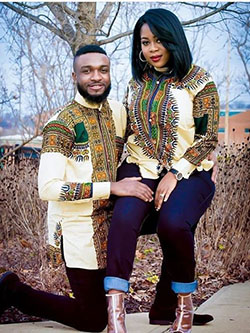 Traje africano moderno para parejas.: camarones asos,  Nova de la moda,  Trajes africanos a juego  