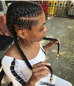 Peinados con trenzas naturales para mujeres negras.: Cabello con textura afro,  Pelo largo,  trenzas de caja,  peinados africanos,  Peinados Trenzados,  Trenza francesa  