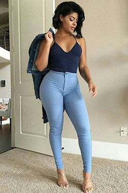 Conjuntos de jeans de talla grande: Zapato de tacón alto,  chicas gruesas y calientes  