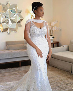 vestidos de novia con encaje: Vestido de novia,  traje de talla grande,  tela transparente,  vestido largo,  vestido de novia africano  