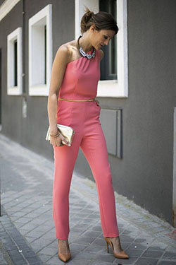 Conjunto De Top Y Pantalón Rosa: traje de mameluco,  Ropa y Accesorios,  pantalón rosa  